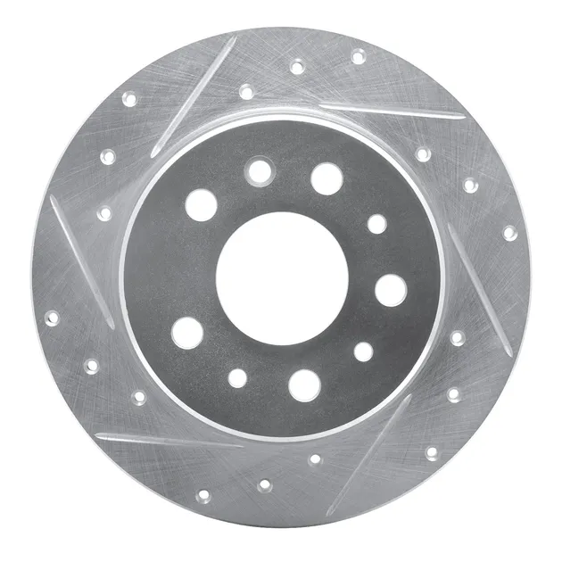 R1 Concepts EDZ-63003L Brake Rotor Drilled and Slotted Silver